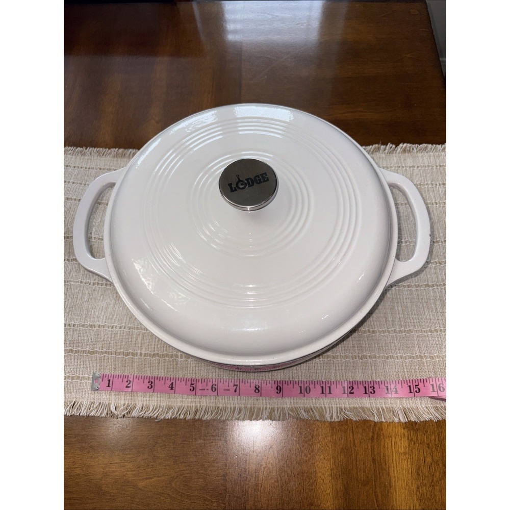 Lodge 7.5 Quart Enameled Cast Iron Dutch Oven with Lid and Dual Handles